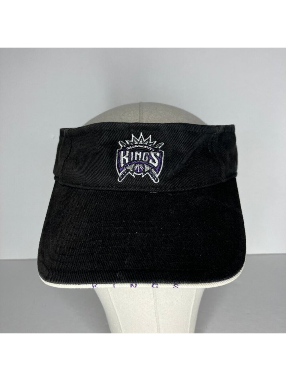 Vintage Sacramento Kings Visor Twins Enterprise Men's OSFA Black NBA